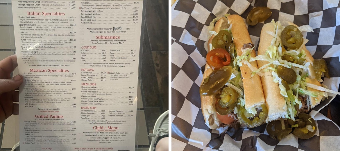 Vinnie's on 11 Menu
