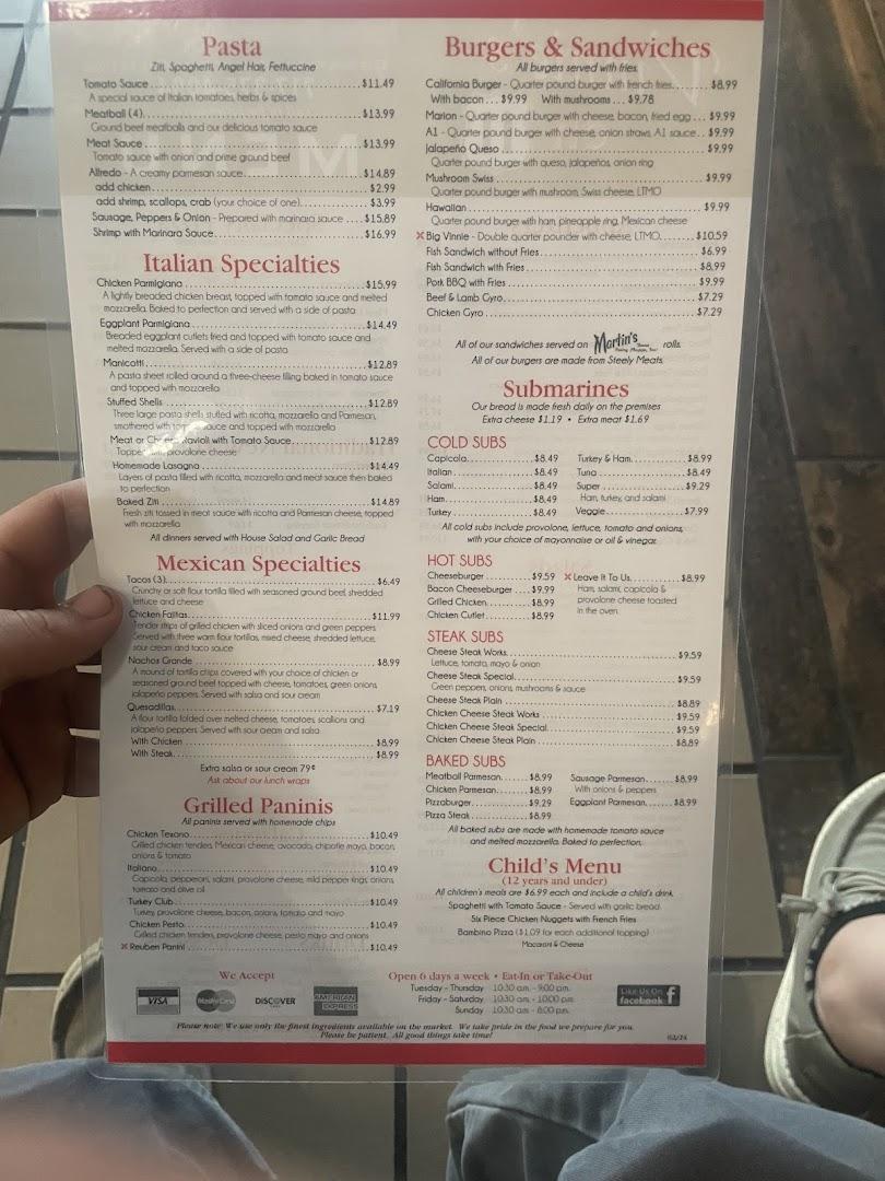 Vinnie's on 11 Menu image 2